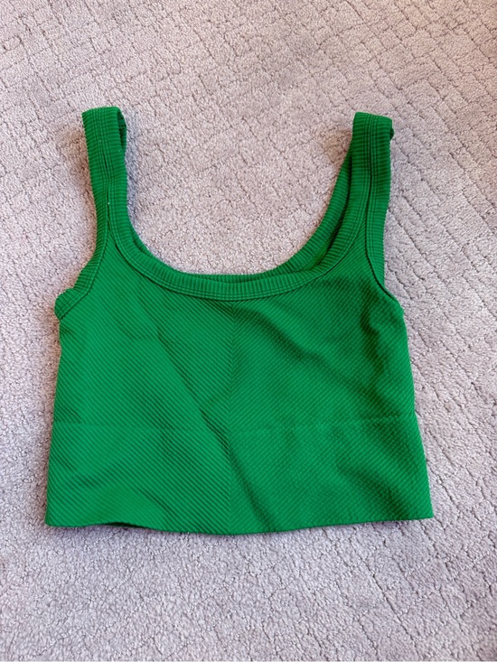 Nikibiki Tops - Nikibiki Kelly Green Ribbed Scoop Crop Tank